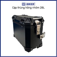 Boîtes latérales en aluminium MBiker authentiques de 28 L, 1,5 mm d'épaisseur, avec couvercles d'angle en ABS, système de verrouillage à dégagement rapide, bagages de moto légers