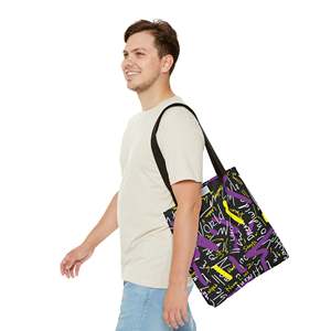 Borsa Tote Dream World Graffiti Portatile con Cerniera in Pelle PU Fodera in Poliestere Tinta Unita con Decorazione a Lettere per Tutte le Stagioni - Product Image 3