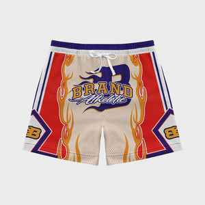 Custom Sublimation Summer Designer Polyester <b>Elastic</b> <b>Waistband</b> Sports Basketball Mesh <b>Shorts</b> - Product Image 6