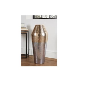 Aluminum Flower <b>vase</b> with Brass antique finished metal pots and planters Garden accessories Cheap metal <b>vases</b> customized IQBAL C - Product Image 2