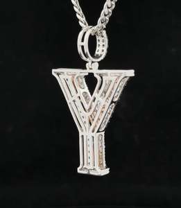 14k or et diamant Y Initial Pendentif Pendentif Rond Moissanite Diamant Hip Hop Bijoux Glacé Charme Collier Cadeau D'anniversaire - Product Image 2