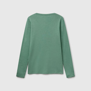 2025 camiseta de mujer cuello personalizado manga larga OEM ODM diseño calidad algodón camiseta para mujer - Product Image 4