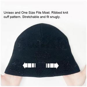 Gorro de punto Jacquard personalizado con gorro de diamantes de imitación gorro unisex fabricante de gorros con piedras 2025 - Product Image 5