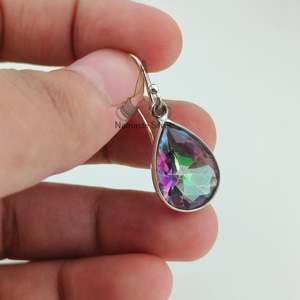 Pendientes Colgantes de Plata de Ley Hechos a Mano con Topacio Místico en Forma de Pera para Mujer, Regalo de Moda para Cumpleaños, Aniversario, Navidad - Product Image 6