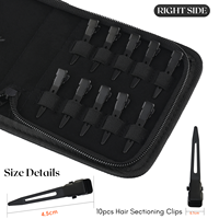 Kit d'outils d'extensions de cheveux professionnels aiguilles à coudre incurvées 10 pièces pinces à cheveux ciseaux de salon avec outil de salon avec mallette de rangement