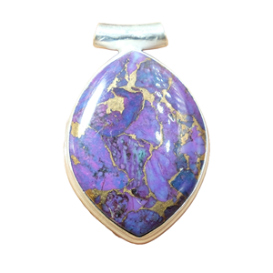 Collar con Colgante de Piedra Turquesa Cobre Púrpura Grande de Primera Calidad Natural, Colgante de Plata de Ley 925, Joyería de Regalo para Esposa - Product Image 1