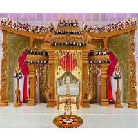 Ensemble de Mandap en Bois Grand Style Manavarai, Décoration de Mariage Traditionnel du Sud, Fusion Professionnelle, Montage Facile, Sydney