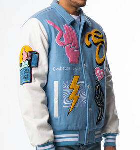 Chaqueta Varsity para Hombre de Alta Calidad, Secado Rápido, Cuello Alto, Logotipo Frontal, Precio Económico, Parches Bordados al por Mayor - Product Image 6