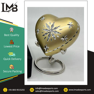 Urnes de bonne qualité en métal et aluminium logo personnalisé fournitures funéraires urnes de crémation en forme de cœur de l'exportateur indien de confiance - Product Image 5