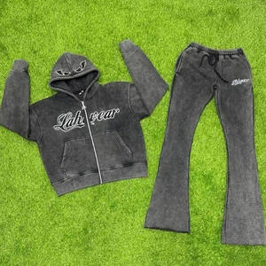 ชุดออกกำลังกายเข้ารูปสำหรับผู้ชายชุดวอร์มผ้าคอตตอนพิมพ์ลายด้วยความร้อนสำหรับฤดูหนาวผ้า100% ปรับแต่งโลโก้ได้ตามต้องการ - Product Image 2