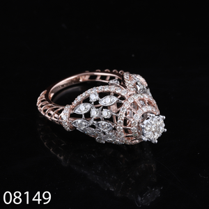 D'VINS JEWELS Lab Grown Diamond Ring 14K 18K Rose Gold Floral Design Engagement Wedding Jewelry Women's Trendy Style - Product Image 6