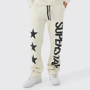 Pantalon évasé unisexe personnalisé et ensemble de survêtement à capuche de haute qualité tout imprimé 100% coton polaire Street Wear hiver hommes - Product Image 5