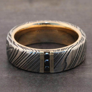 Belle bague professionnelle en acier damas islamique tendance, faite à la main, pour hommes et femmes, avec revêtement de haute qualité - Product Image 5