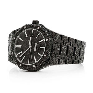 Reloj de Acero Inoxidable con Incrustaciones de Moissanita y Cuarzo, con Esfera Romana de Cristal - Product Image 2