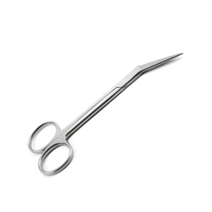 Ciseaux chirurgicaux ophtalmiques manuels en acier inoxydable à iris angulaire pour la coupe de précision des tissus délicats en chirurgie oculaire - Product Image 1