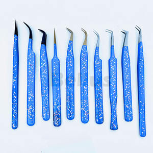 Pince à épiler de Volume d'étiquette en acier inoxydable de couleur personnalisée enduite de précision Outil de cils de Style russe d'étiquette personnalisée pour les extensions de cils - Product Image 4