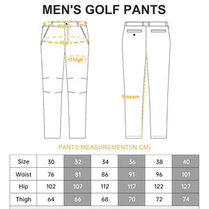 Pantalon de golf sur mesure pour hommes avec logo personnel OEM Fit Broderie Étiquette Étiquette Options Tissu respirant - Product Image 6