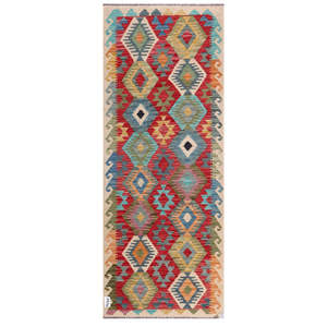 Alfombra Kilim de Maimana, Afganistán, 198 x 78 cm, Alfombras y Juegos de Alfombras - Product Image 1