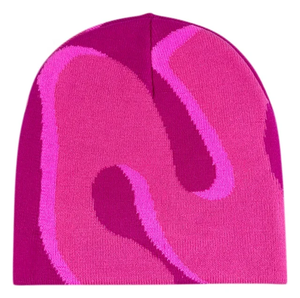 Bonnet en acrylique tissé avec impression de photos et logo personnalisé Streetwear unisexe bonnet réversible sans manchette avec tête de mort - Product Image 4