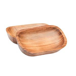 Bol à pâte en bois rustique pour centre de table et présentoir à bougies - Product Image 3