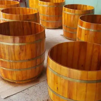 Décor salle de bain traditionnelle avec baignoire autoportante en bois meilleure vente du vietnam 99GD