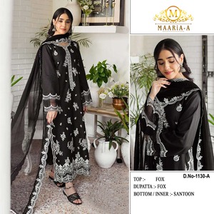 Costume pakistanais à la mode en fausse georgette lourde avec broderie et moti Work parfait pour le mariage et la fête - Product Image 2