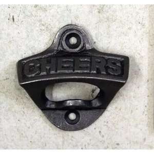 Abrebotellas de pared de hierro fundido antiguo de primera calidad con diseño atemporal para un uso versátil en hogares y bares - Product Image 1