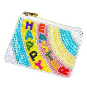 Porte-monnaie en perles de haute couture, portefeuille traditionnel indien brodé pour femmes à prix avantageux - Product Image 4