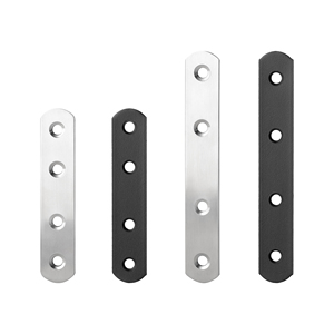 Thép Không Gỉ 4 Lỗ Đen Tấm Phẳng Khung Đồ Nội Thất Bằng Gỗ Gắn Kim Loại Thẳng Chân Đế Cho Vách Ngăn Sửa Tấm - Product Image 1