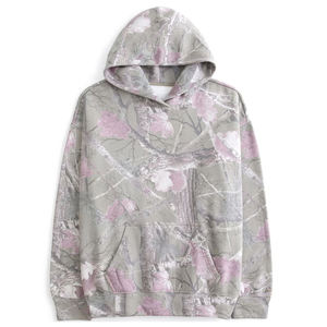High Quality Women's Oversized Camouflage <b>Leaf</b> Print Hoodie Streetwear Casual Loose Pullover Fleece Sweatshirt Custom Logo - Product Image 2