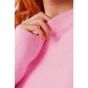 Suéter de Punto Rosa para Mujer, Cuello Redondo, Estilo Liso, Venta al Por Mayor - Product Image 6