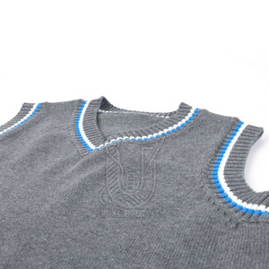Suéter Escolar de Alta Calidad para Niños, Jersey de Punto de Algodón con Cuello en V, Jersey Cálido de Invierno con Logotipo Personalizado - Product Image 4