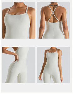 Combinaison de sport active pour femmes Bretelles réglables Combinaison de sport pour le yoga Fitness Sports Une pièce Dos nu Col en V profond - Product Image 5