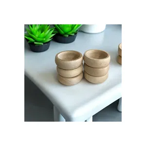ชุดชามขนมไม้ทรงกลม 6 ใบ - Product Image 1