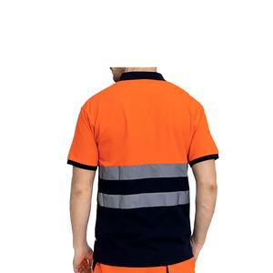 Camiseta polo de color personalizada para trabajo de seguridad reflectante transpirable-Malla de poliéster 100% personalizable con cinta reflectante - Product Image 3