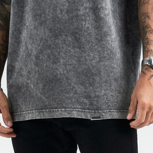 วินเทจกรดล้างเสื้อยืด 230g 250g Oversize กรดล้างเสื้อยืดแห้งเร็วระบายอากาศ Street สวมใส่กรดล้างเสื้อยืดที่กําหนดเอง - Product Image 4