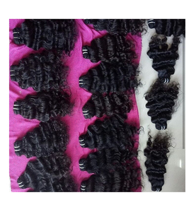 Vente en gros Extension de cheveux humains indiens vierges à double trame Remy avec style ondulé Vendeur de cheveux indiens bruts Inde - Product Image 2