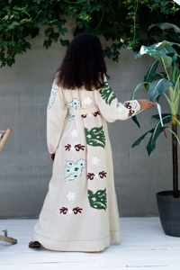 Nuevo exclusivo Floral bordado ucraniano mangas largas de globo étnico Ucrania vestidos elegante blanco bohemio ucraniano largo - Product Image 4