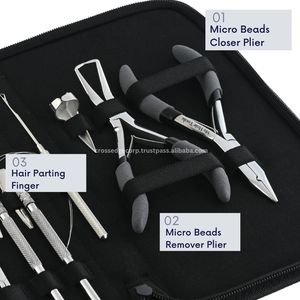 Custom Hair Extension Installation Micro Link Bond Remover Plier Kit <b>Trimming</b> Scissor Micro Ring Hook Threader Stainless Steel - Product Image 3
