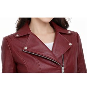 Fabricante de Chaquetas de Cuero Genuino para Mujer, Chaqueta de Cuero Suave de Alta Calidad, Corte Ajustado, con Cierre, Logotipo Personalizado, OEM, ODM, Ropa Exterior - Product Image 3