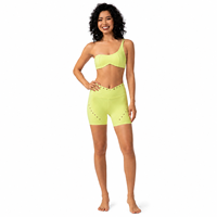 Ensemble de sport pour femme, soutien-gorge asymétrique et short taille haute à découpe triangulaire, tenue de yoga en nylon et élasthanne, vêtements de sport OEM ODM