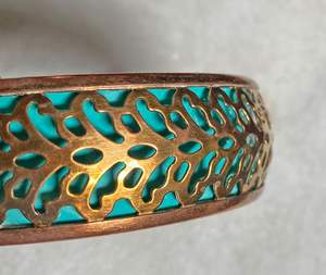 Brazalete de latón crudo de 69mm, brazalete de incrustaciones, brazalete de canal en blanco, pulsera ancha hecha a mano, latón crudo - Product Image 1