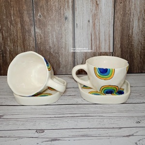 Tasse infuseur à thé en grès avec couvercle | Tasse en céramique rustique faite à la main pour thé et infusion de plantes - Product Image 3