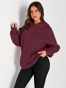 Custom Autumn Lined Oversized Drop Shoulder <b>Hoodie</b> Women Soft Fleece Pullover Warm Casual Loose Fit Streetwear - Product Image 2
