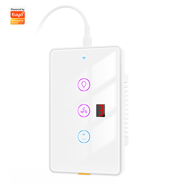 For Touch Panel WiFi Fan Light Switch for US Type-C with Backlight Timer Voice Control Compatible Alexa Google Home 10A