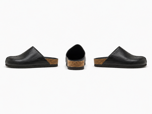 Mules Tabi Nere Personalizzate ODM da <span class=keywords><strong>Donna</strong></span> con Punta Divisa, <span class=keywords><strong>Ciabatte</strong></span> Basse Slip-on con Suola <span class=keywords><strong>in</strong></span> <span class=keywords><strong>Sughero</strong></span>, Pantofole Casual, Calzature <span class=keywords><strong>in</strong></span> Pelle all'Ingrosso, Campioni Veloci - Product Image 3