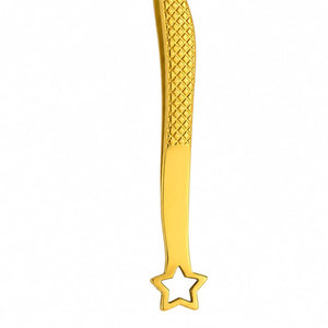 SHEARS BEAUTY แหนบดัดขนตาสแตนเลสเคลือบทองพร้อมปลายรูปดาวและปลายเรียบ ทนทาน ป้องกันไฟฟ้าสถิต สำหรับทำเล็บ - Product Image 5