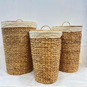 Bac de rangement en jacinthe d'eau naturelle fabriqué à la main polyvalent chaud décoration intérieure et panier de rangement domestique - Product Image 1