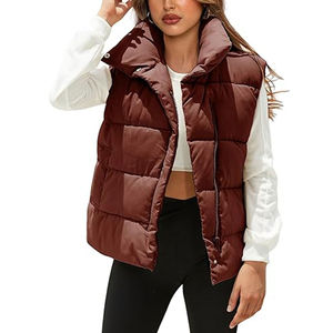 Gilet matelassé pour femme sans manches court de haute qualité, chaud pour l'hiver, décontracté, prix bas, personnalisation OEM 2025 - Product Image 6