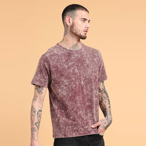 100% algodón lavado ácido camiseta Vintage lavado ácido camiseta hombres verano ropa al aire libre venta al por mayor lavado ácido camiseta Oem mantenido - Product Image 5